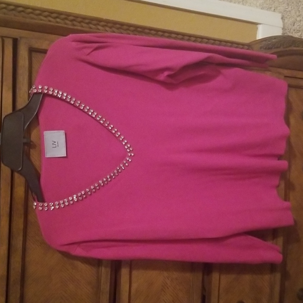 Pink Rhinestone Sweater